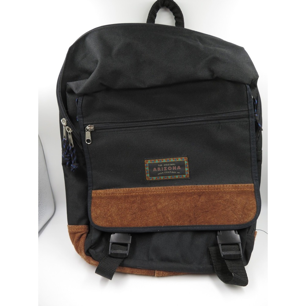 Vintage 90s The Original Arizona Jean Co. Multi Pocket Black Small Back Pack